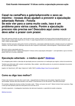 Está ficando interessante! 10 dicas contra a ejaculação precoce ação