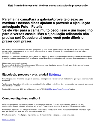 Está ficando interessante! 10 dicas contra a ejaculação adiantado ação