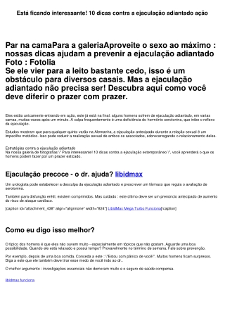 Está ficando interessante! 10 dicas contra a ejaculação antecipado ação