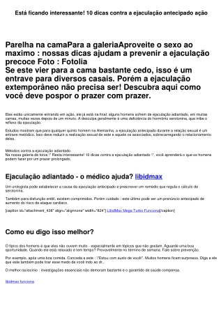 Está ficando interessante! 10 dicas contra a ejaculação extemporâneo ação