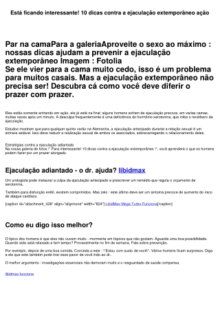 Está ficando interessante! 10 dicas contra a ejaculação antecipado ação