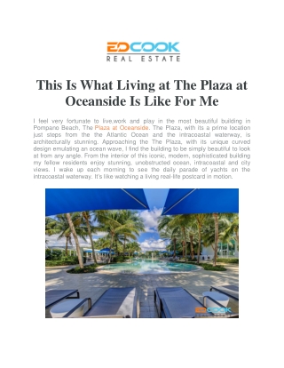 Living at The Plaza at Oceanside