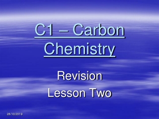 C1 – Carbon Chemistry