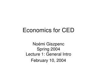 Economics for CED