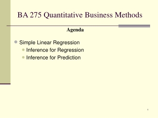 BA 275 Quantitative Business Methods