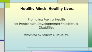 Healthy Minds, Healthy Lives :