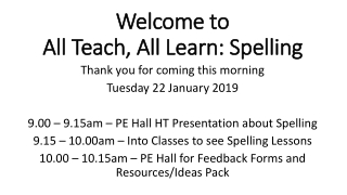 Welcome to All Teach, All Learn: Spelling