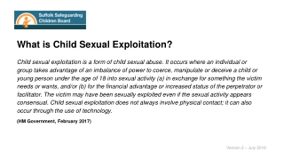 What is Child Sexual Exploitation?