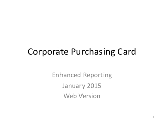 Corporate Purchasing Card