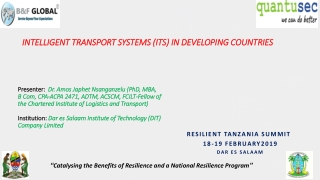 INTELLIGENT TRANSPORT SYSTEMS (ITS) IN DEVELOPING COUNTRIES