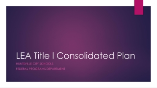 LEA Title l Consolidated Plan