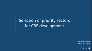Selection of priority sectors for CBE development
