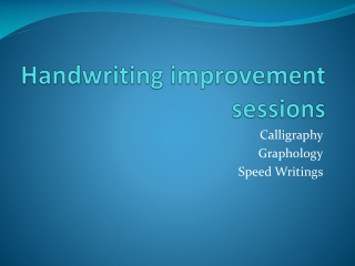 Handwriting improvement sessions