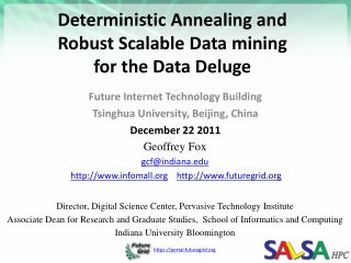 Deterministic Annealing and Robust Scalable Data mining for the Data Deluge