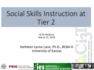 Social Skills Instruction at Tier 2