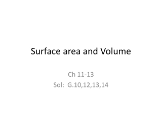 Surface area and Volume