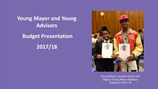 Young Mayor and Young Advisors Budget Presentation 2017/18