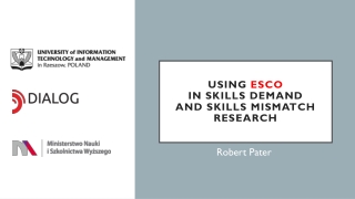 Using Esco in skills demand and skills mismatch research