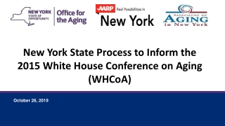 New York State P rocess to Inform the 2015 White House Conference on Aging (WHCoA)