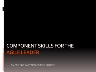 COMPONENT SKILLS For the AGILE LEADER