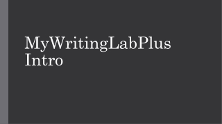 MyWritingLabPlus Intro