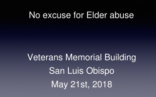 No excuse for Elder abuse