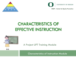 Characteristics of effective instruction