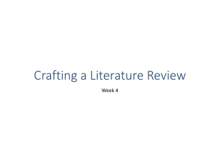 Crafting a Literature Review
