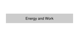 Energy and Work