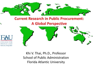 Current Research in Public Procurement: A Global Perspective