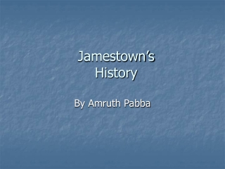 Jamestown’s History