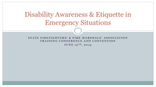 Disability Awareness &amp; Etiquette in Emergency Situations