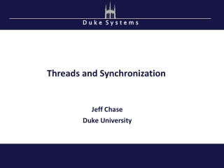 Threads and Synchronization