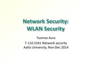 Network Security: WLAN Security