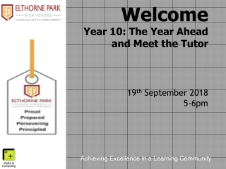 Welcome Year 10: The Year Ahead and Meet the Tutor