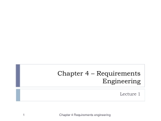 Chapter 4 – Requirements Engineering