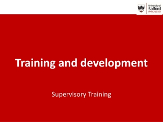 Training and development