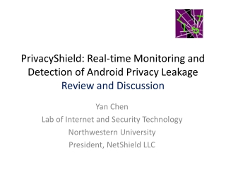 Yan Chen Lab of Internet and Security Technology Northwestern University