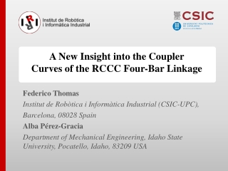 A New Insight into the Coupler Curves of the RCCC Four-Bar Linkage