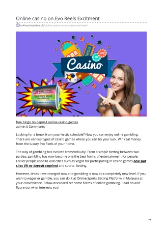 Online Casino On Evo Reels Excitement