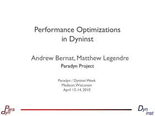 Performance Optimizations in Dyninst