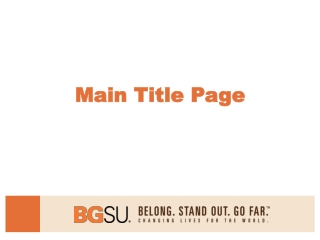 Main Title Page