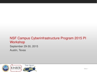 NSF Campus Cyberinfrastructure Program 2015 PI Workshop