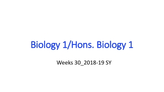 Biology 1/Hons. Biology 1