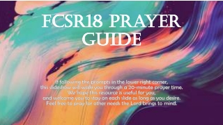 FCSR18 Prayer Guide