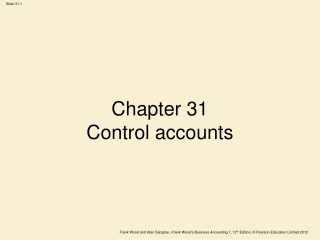 Chapter 31 Control accounts