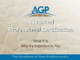 Advanced Professional Certification What It Is Why It’s Important to You