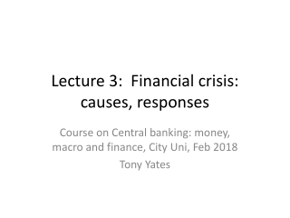 Lecture 3: Financial crisis: causes, responses