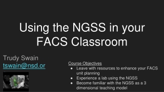 Using the NGSS in your FACS Classroom