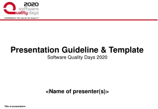 Presentation Guideline &amp; Template